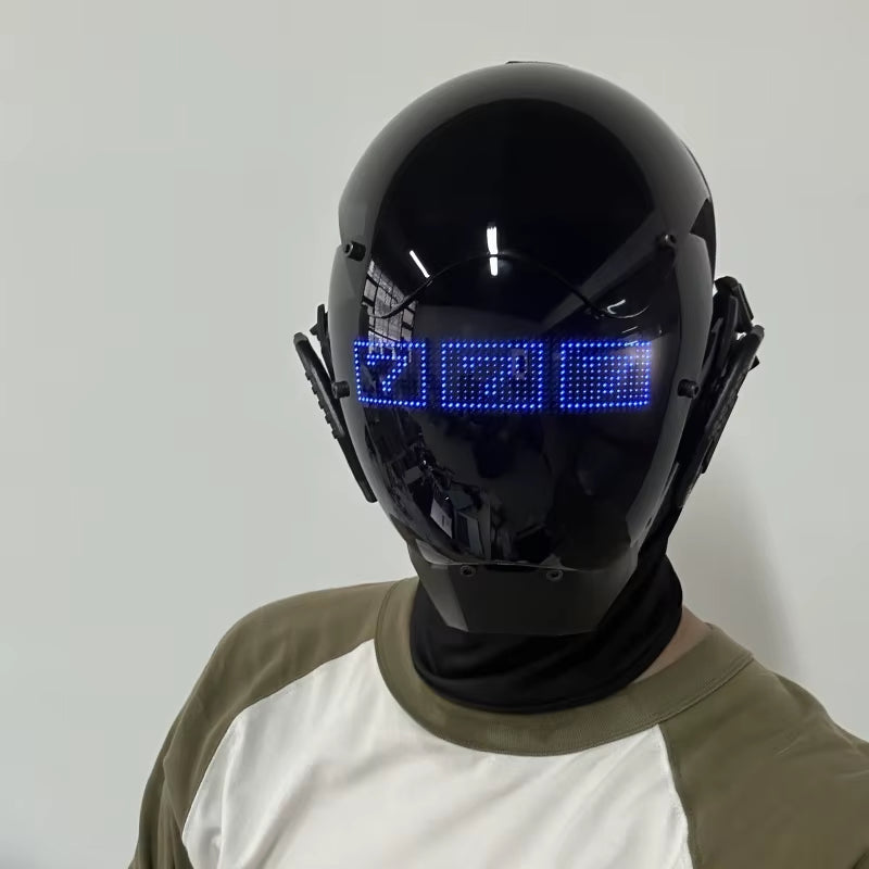 Cyberpunk Mask Adult Role Play Technology Sense Diy Text Led Light