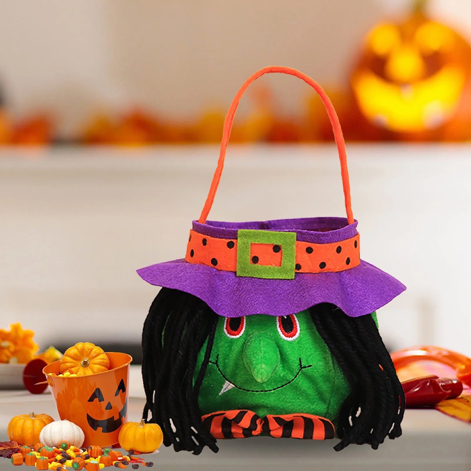 Halloween Bucket Basket Bags, Trick or Treat Bags, Halloween Candy Bags Treat Bags for Kids, Halloween Basket, Halloween Treat Bags, Halloween Bags