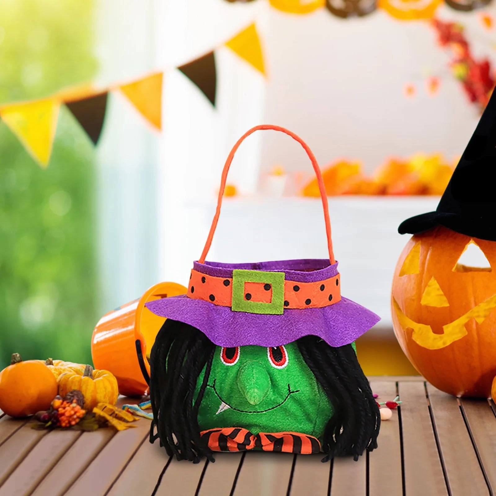 Halloween Bucket Basket Bags, Trick or Treat Bags, Halloween Candy Bags Treat Bags for Kids, Halloween Basket, Halloween Treat Bags, Halloween Bags