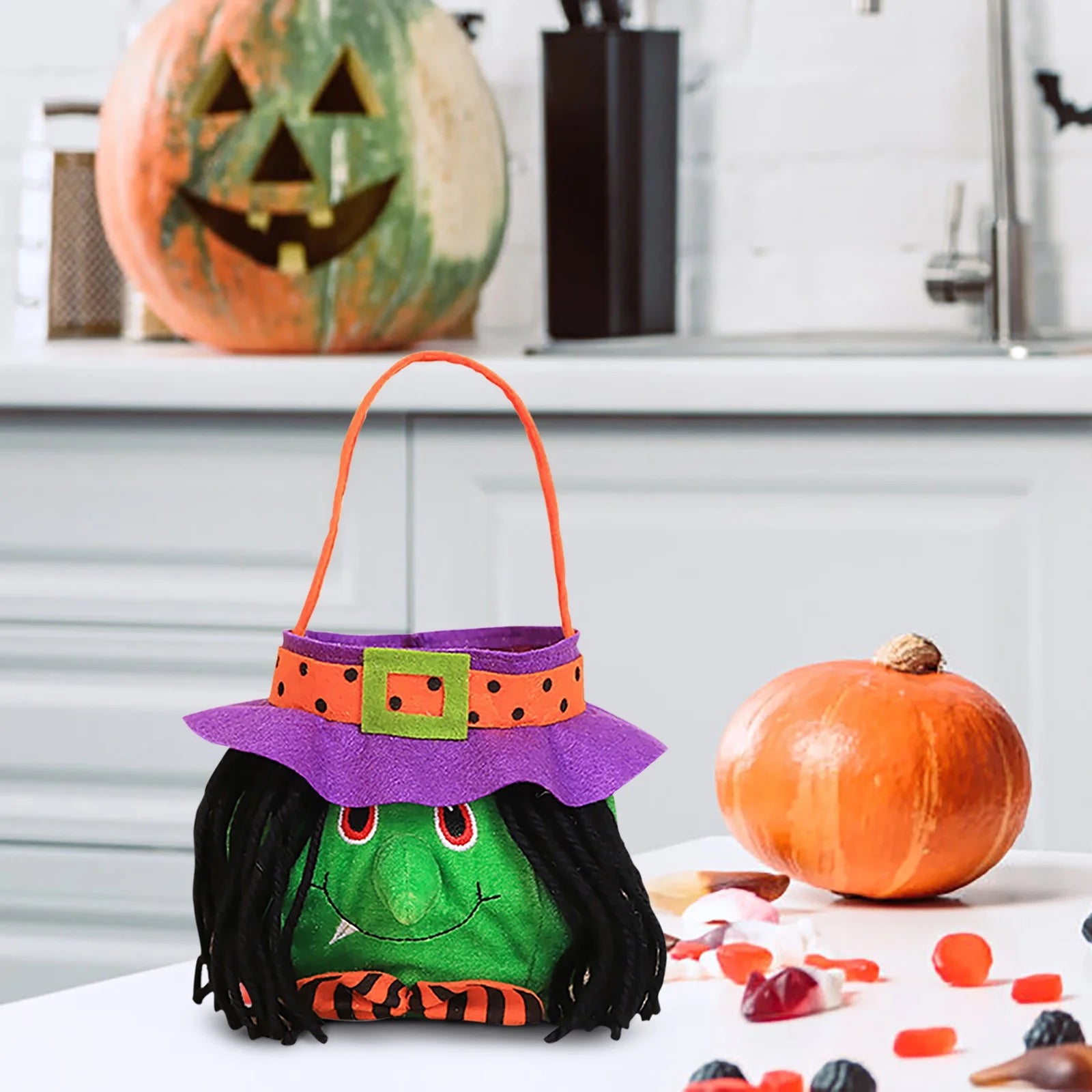 Halloween Bucket Basket Bags, Trick or Treat Bags, Halloween Candy Bags Treat Bags for Kids, Halloween Basket, Halloween Treat Bags, Halloween Bags