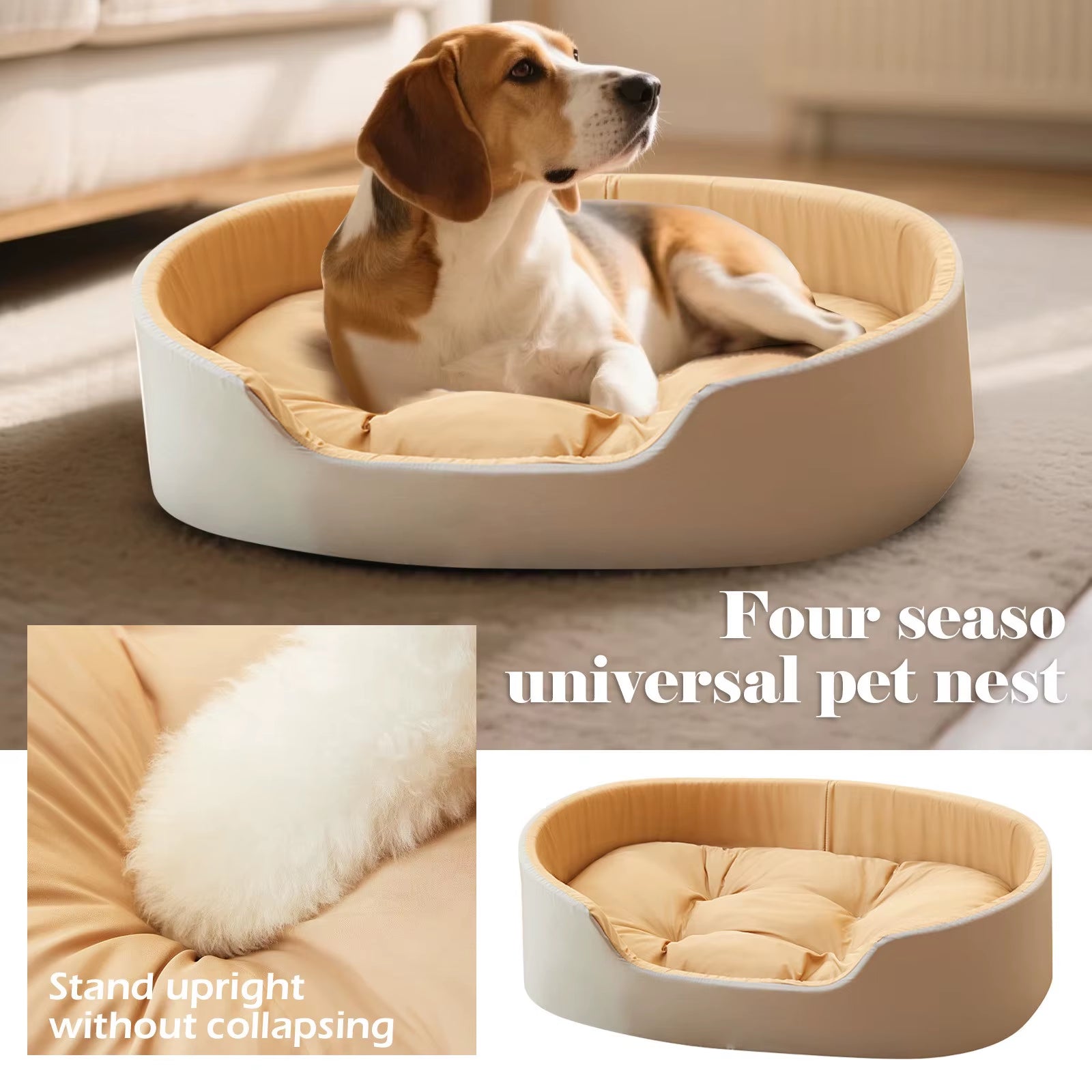 comfortable pet bed, non-slip bottom, washable