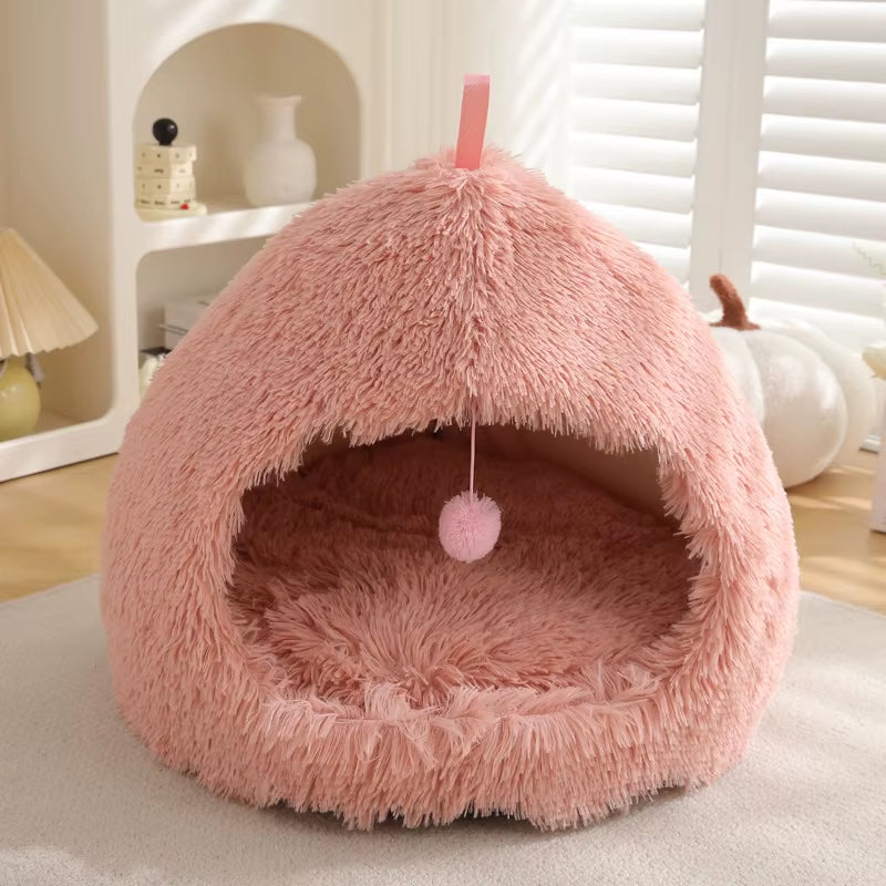 Dog Pad Bed Sweet Soft Warm Pet Basket Cozy Kitten Lounger Cushion Pet House Tent Small Dog Sleeping Bed Mat Foldable Washable