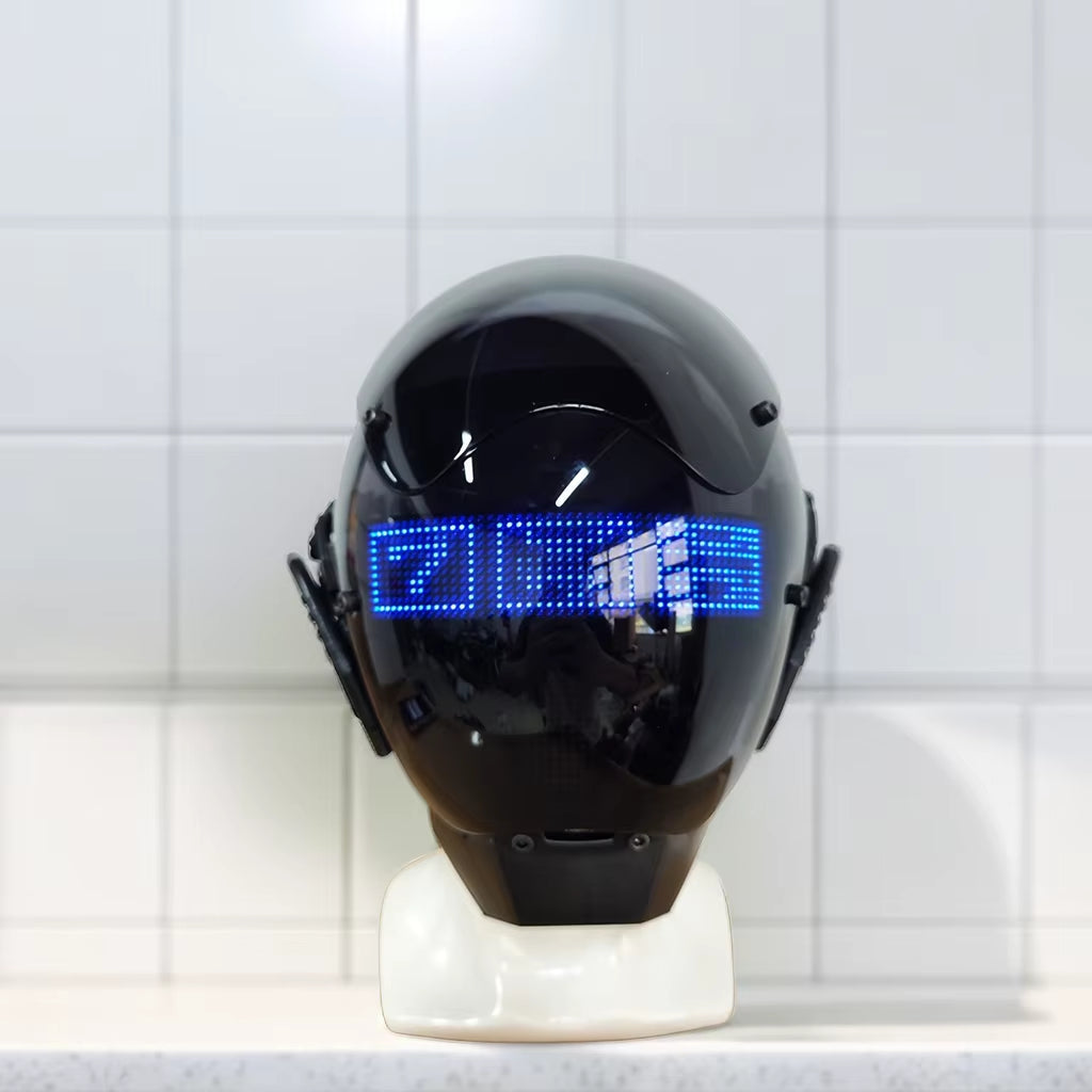 Cyberpunk Mask Adult Role Play Technology Sense Diy Text Led Light 